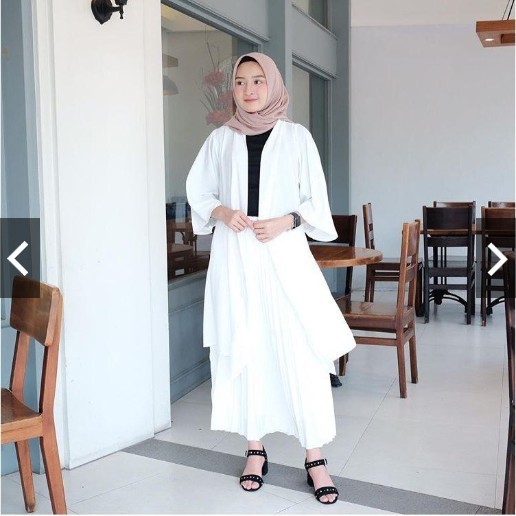 Rok Plisket Putih Jumbo Big Size XXL Skirt Panjang Hyget Premium Rok Kerja Kantor