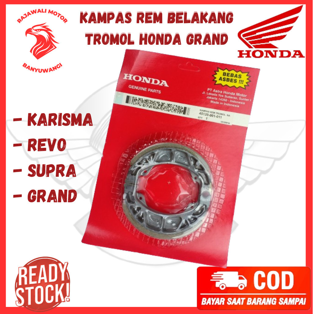 kampas rem supra x lama ori - belakang supra - grand belakang - Kampas Rem Belakang Tromol Grand - S