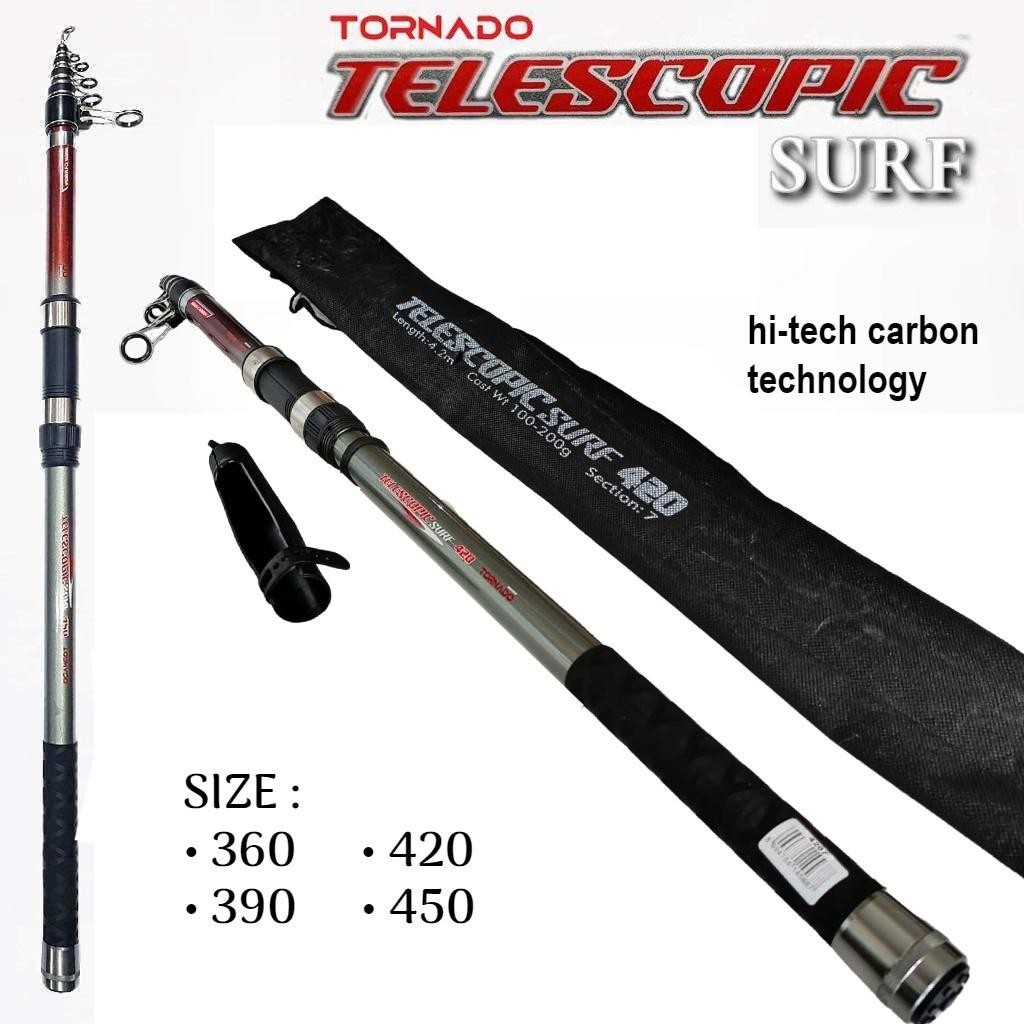 Tornado Joran Antena Telescopic Surf 3607 3907 4207 Panjang 360cm 390cm 420cm Bahan Carbon /Joran Pa