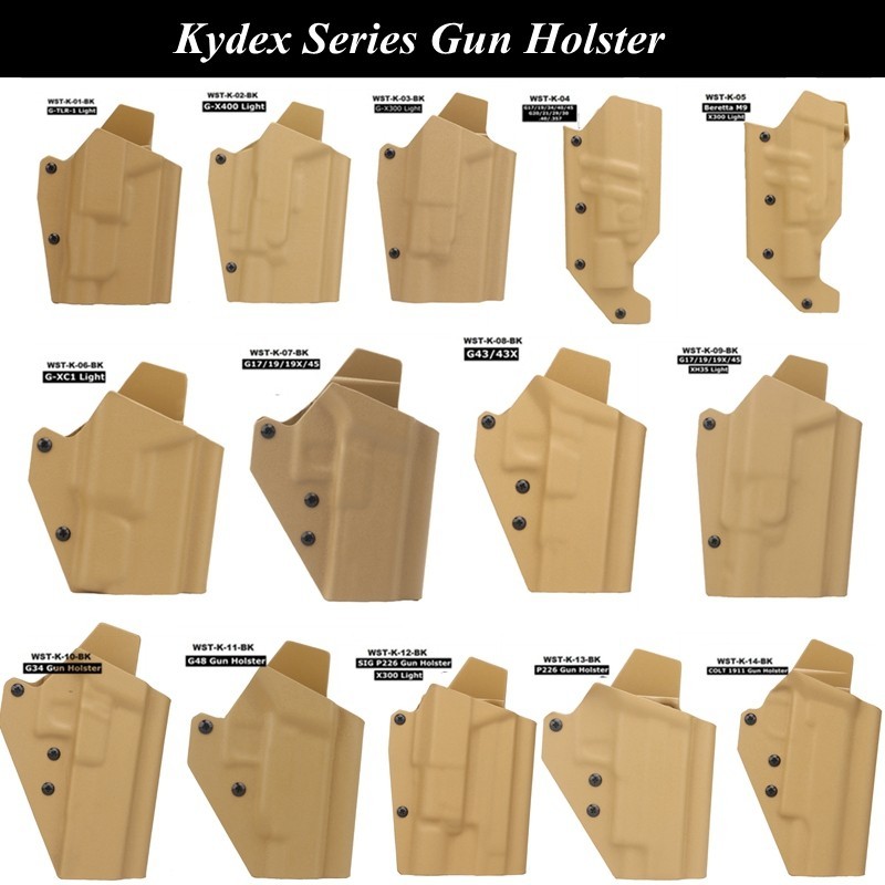 Hunting Right Kydex Gun Holster CS Airsoft Waist Pistol Handgun Pouch for Shooting Training Right Ha