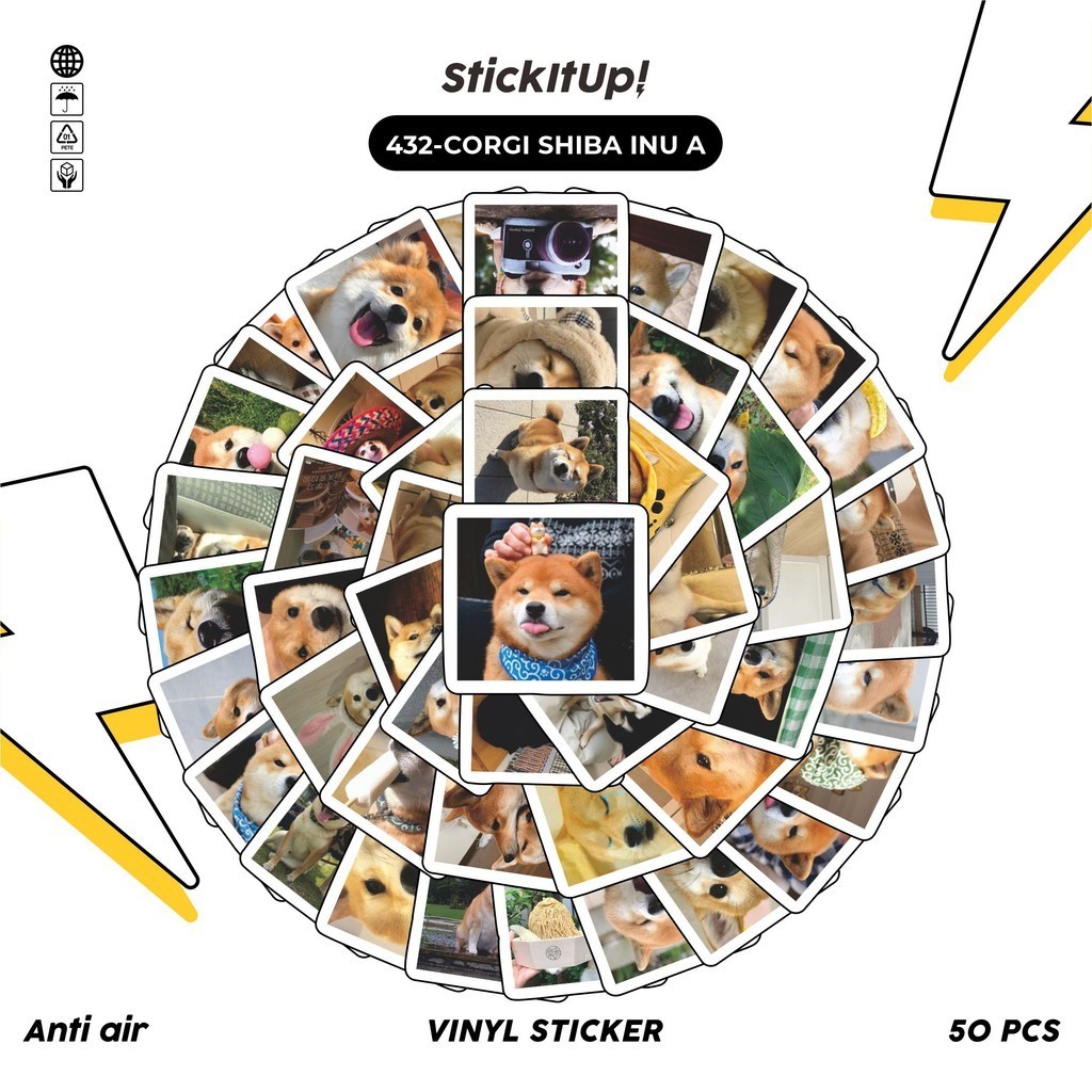 

COD✨ 50 Pcs Stiker Pack ekspresi lucu corgi Lucu Aesthetic Vynil Waterproof untuk Freebies Sticker Buku Journal Casing HP Laptop