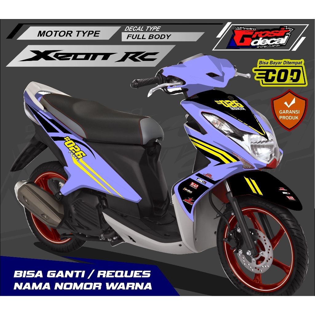 Stiker Decal Striping Xeon 125 Karbu Keren Full Body Fullset Bebas Reques Suka Suka Stiker Xeon RC 1