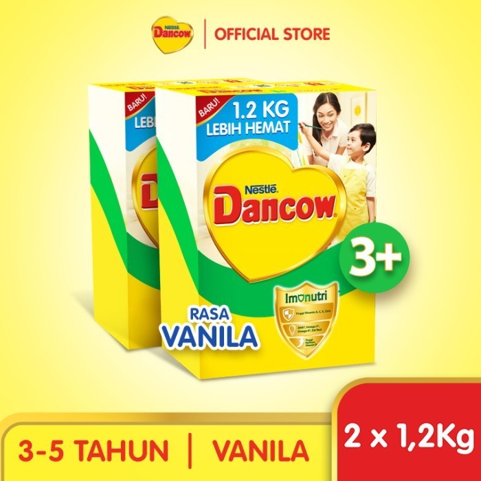 

TERJUAL Nestle DANCOW 3+ Vanila Susu Bubuk Anak Usia 3-5 Thn 1.2 kg x 2