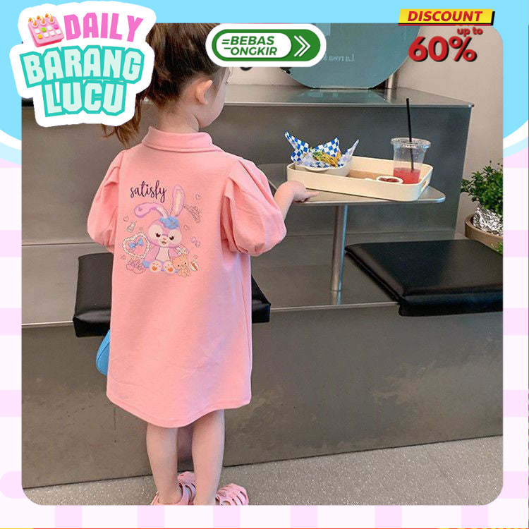BAJU  GAUN ANAK PEREMPUAN LINNABEL IMPORT LENGAN BALON KONDANGAN PARTY DRESS
