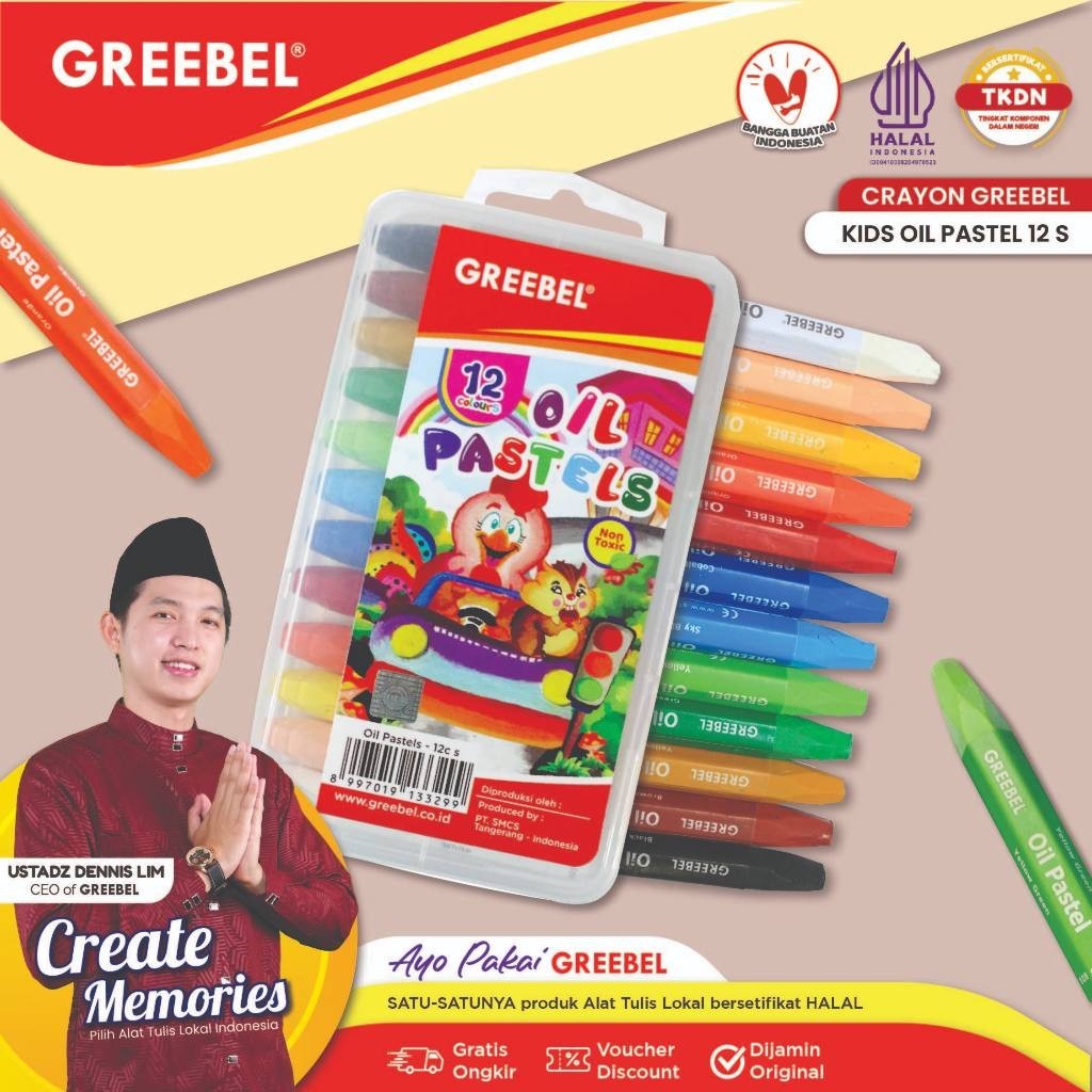 

OIL PASTLE / CRAYON GREEBEL 12C Non toxic