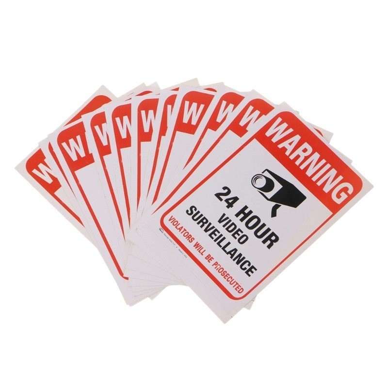 

10PCS Warning Stickers CCTV SECURITY SYSTEM Self-adhensive Safety Label Signs Decal 111mm Waterproof