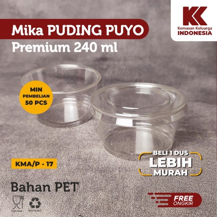 

TERJUAL Cup Puding Puyo 240ml / Gelas Puding Premium + Tutup @50pcs