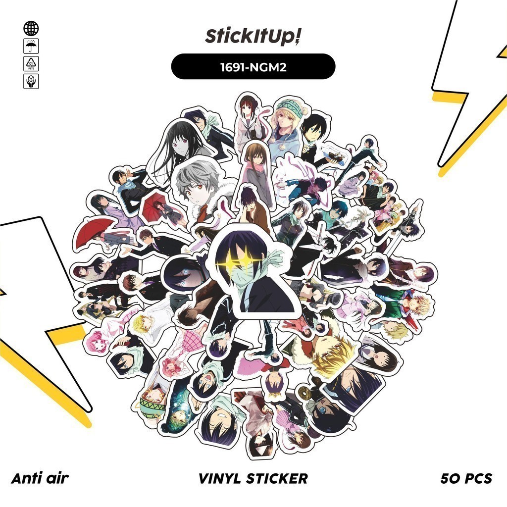 

COD✨ 100 Pcs Stiker NORAGAMI CHARACTER MIX 02 Lucu Anti Air Untuk Dekorasi Notebook Sepeda Skateboard Handphone DIY