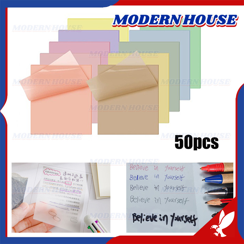 

Sticky Notes Pad Plastik Transparan / Memo & Sticky Notes Transparan / Sticky Notes Transparan 50 lembar