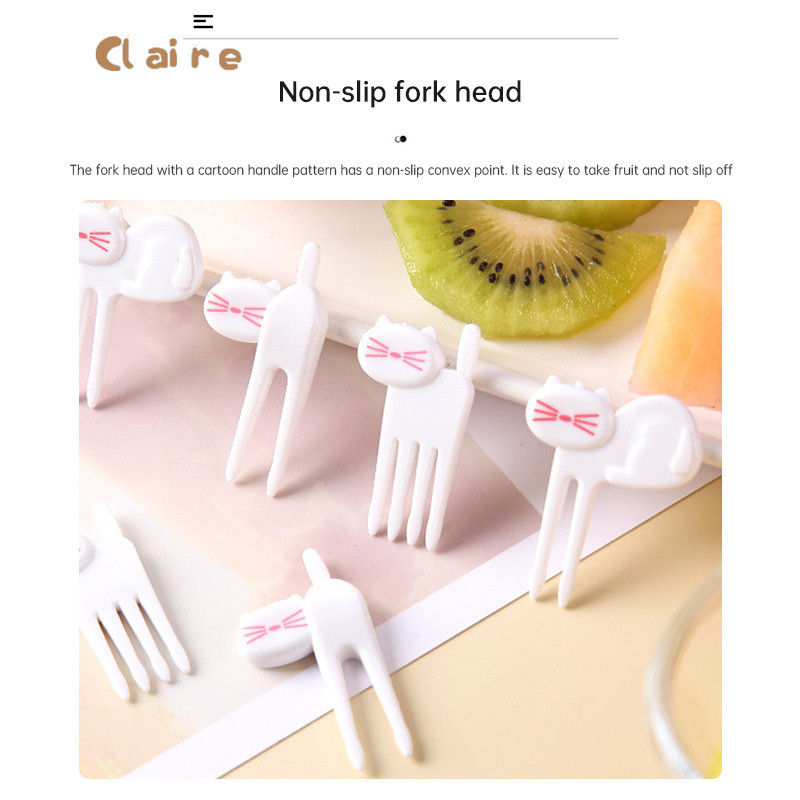 Garpu Buah Anak Kucing Kreatif Garpu Anak-anak Garpu Kue Hewan Kecil yang Lucu Claire