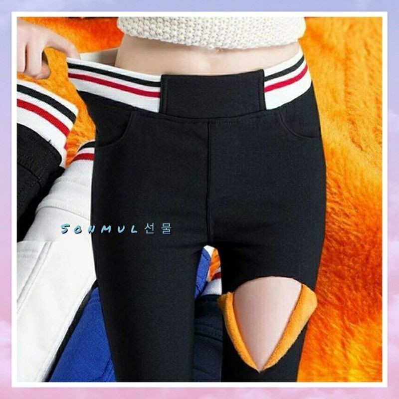 PREMIUM WOMAN WINTER THERMAL LEGGING PANTS 'PAULINE' CASHMERE CELANA PANJANG WANITA MUSIM DINGIN