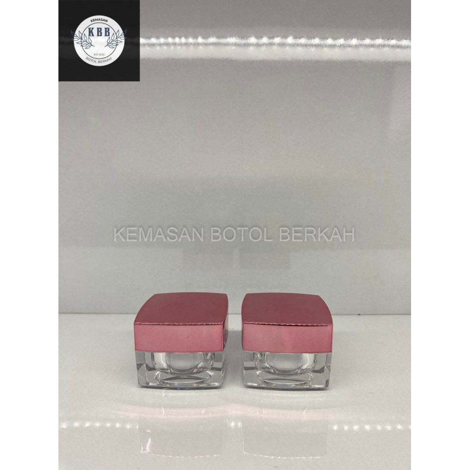Pot Cream Acrylic Square 10 Gr Rose Gold PotCream Akrilik Kotak Rose Gold 10 Gram