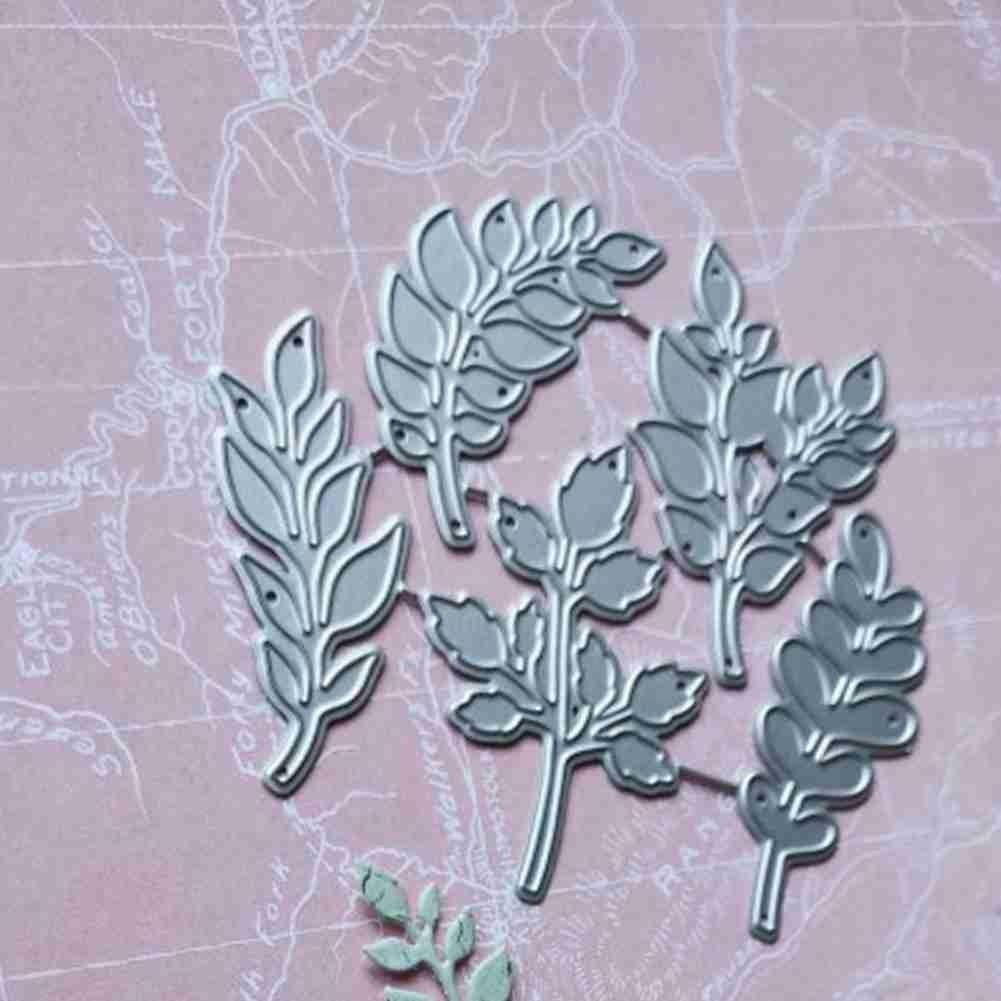 

Cutting Dies New 5-piece Set Of Branches And Leaves Metal Stencil For DIY Scrapbooking Paper Card Making Embossing Craft Di X7J9