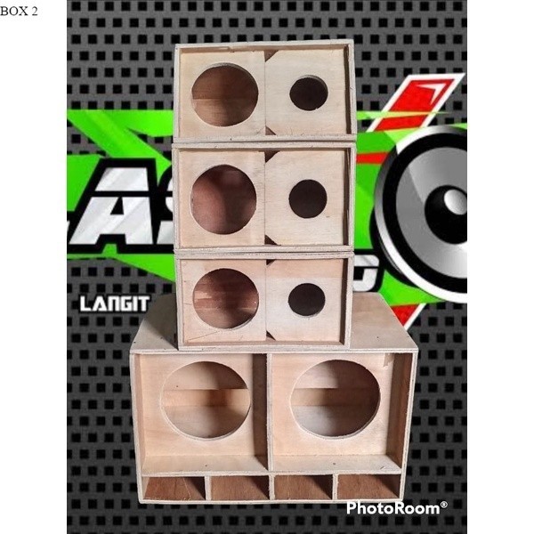 satu set BOX miniscup dobel 6 inch + line array 3 box 4 inch