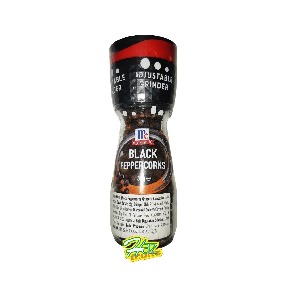 

Mc Cormick Black Peppercorns Seasoning 35 Gram - Lada Hitam