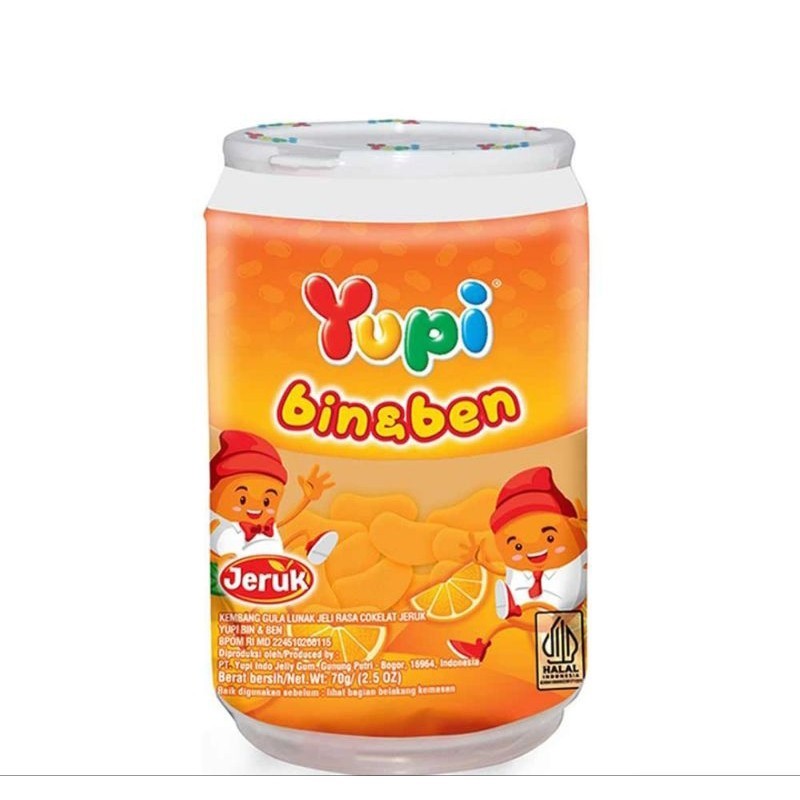 

Yupi Gummy Candy Bin & Ben 70 gr Permen jelly rasa cokelat jeruk