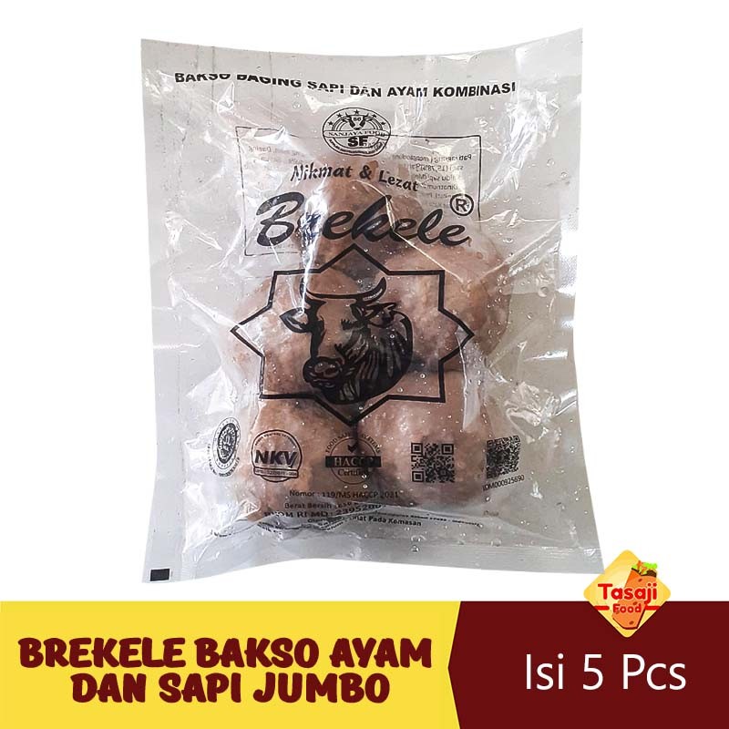 

Brekele Bakso Ayam dan Sapi JUMBO Isi 5 Butir Frozen