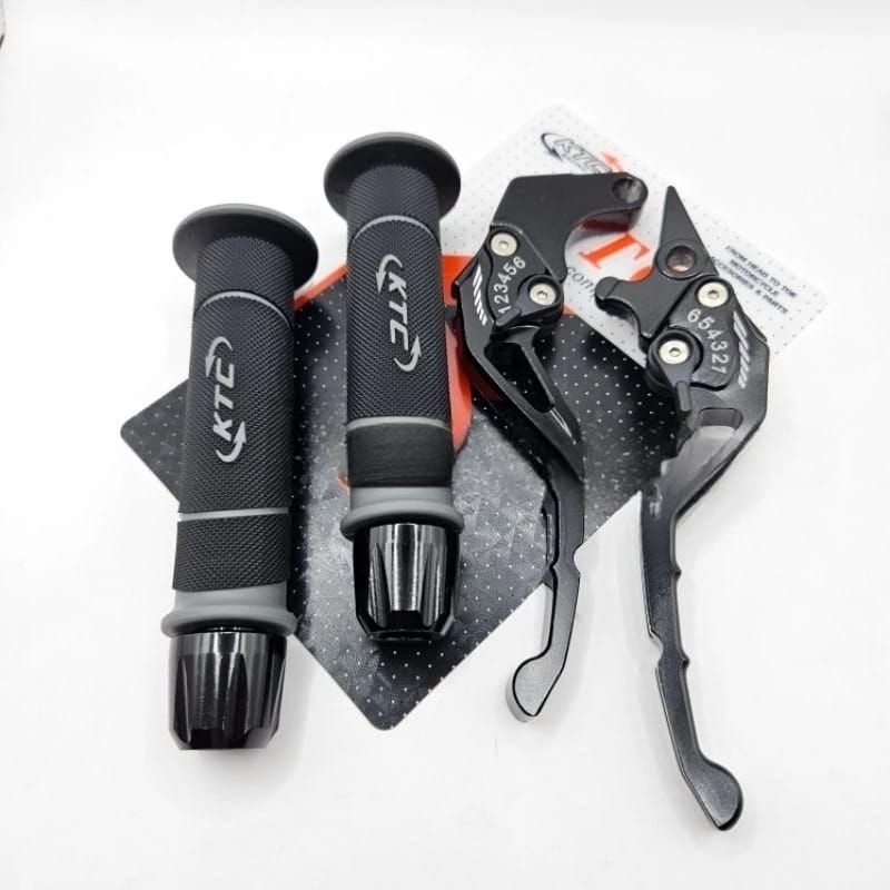 Handgrip KTC Original HG55 + Jalu Stang CNC + Handle Rem Stelan CNC  Handgrip Motor Nmax Aerox Handg