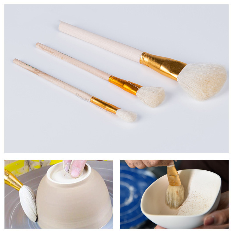 

1pcs Pottery Tools Wool Brush for Ceramic Glaze/Painting Sweeping Dust Moisturizing And Complementary Color Ceramic Coloring Pen