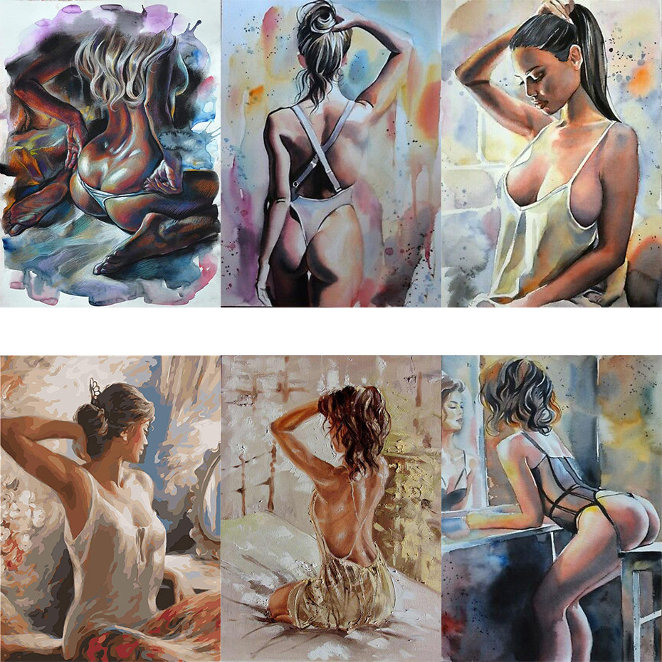 

Nude Sexy Girls DIY Painting By Numbers Adults Drawing On Canvas HandPainted Pictures By Numbers Wall Art Number Decor