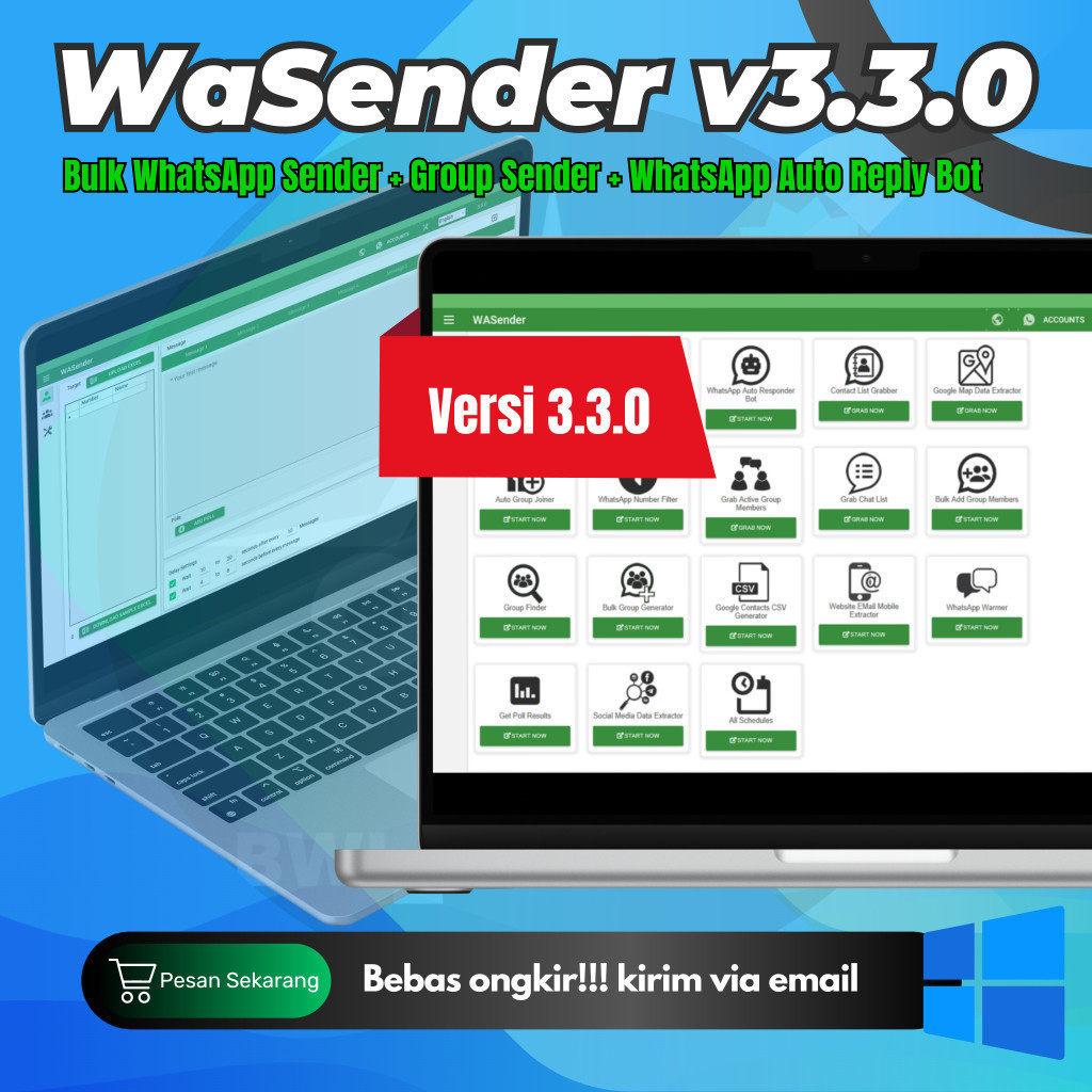 WaSender Bulk WA Sender Terbaru - Broadcast WA 2024 BOTMASTER