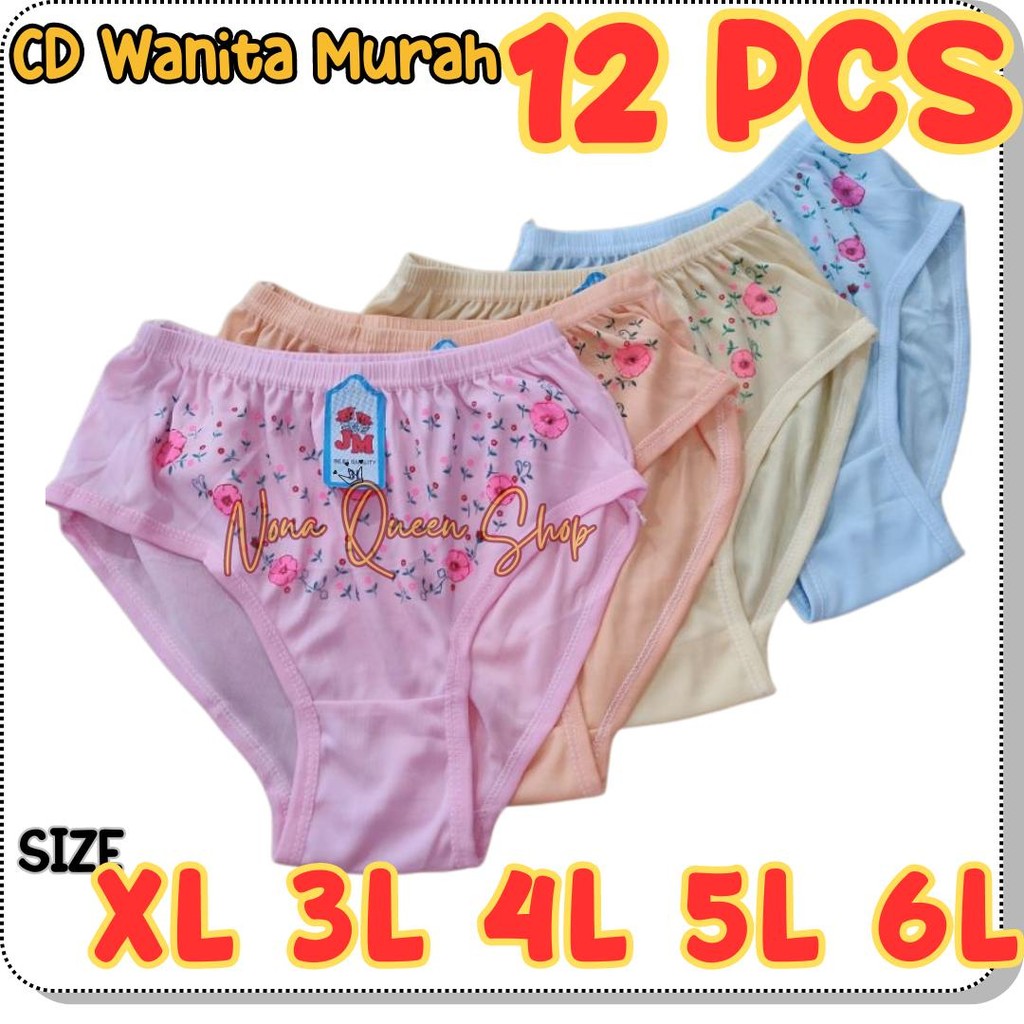 Grosir 12 pcs / CD Wanita Motif Bunga Hyget Haid / Nifas