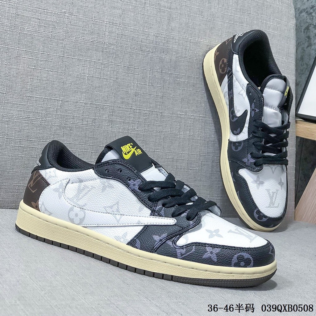 Louis Vuitton x Travis Scott x Nike Air Jordan 1 OG SP Low cut Casual Shoes Sneakers For Men Women