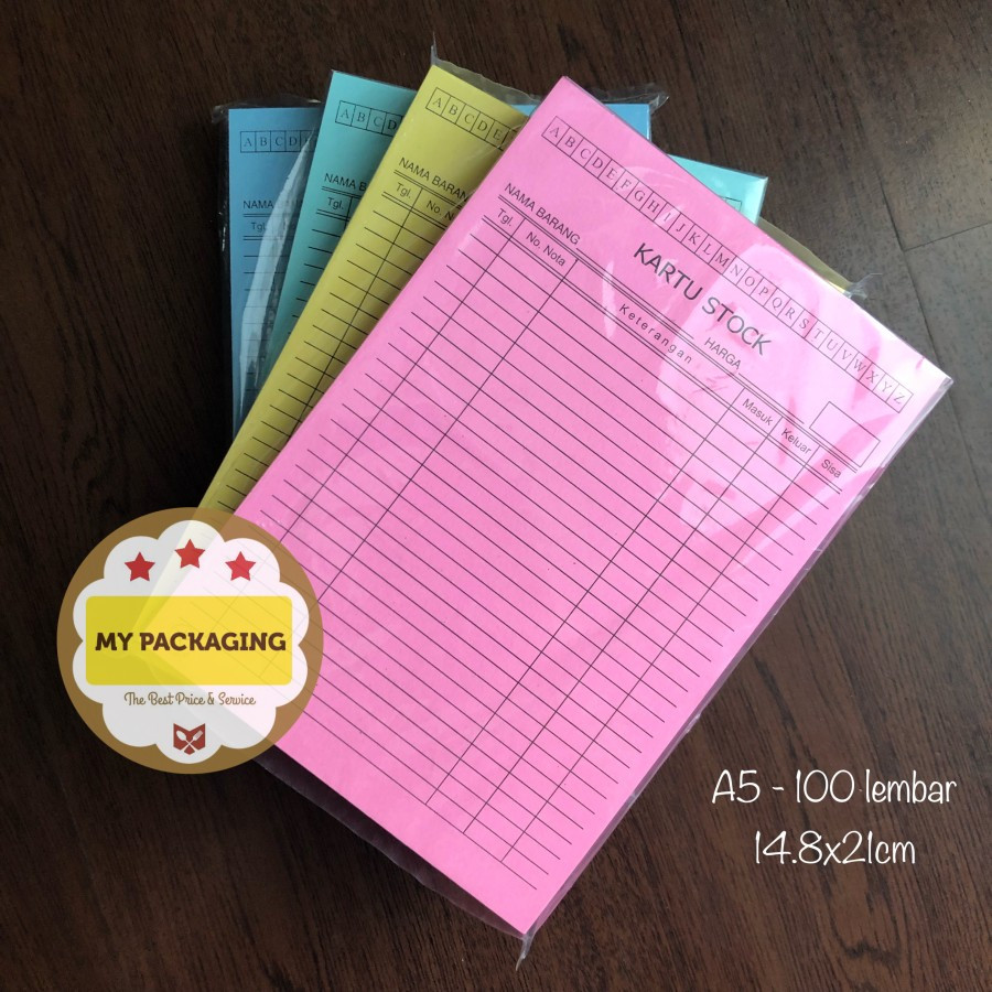 

Kartu Stock barang kecil / Stock Card ukuran A5 [100 Sheets] Warna bisa cod