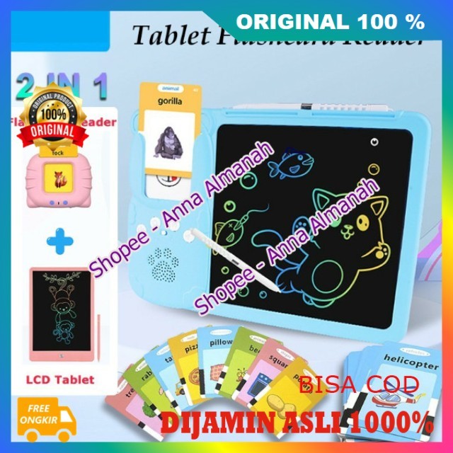 Tablet Flashcard Reader / Tablet Gambar Mesin Pendidikan Dini Mesin Kartu Pintar Alas Tulis Mainan E