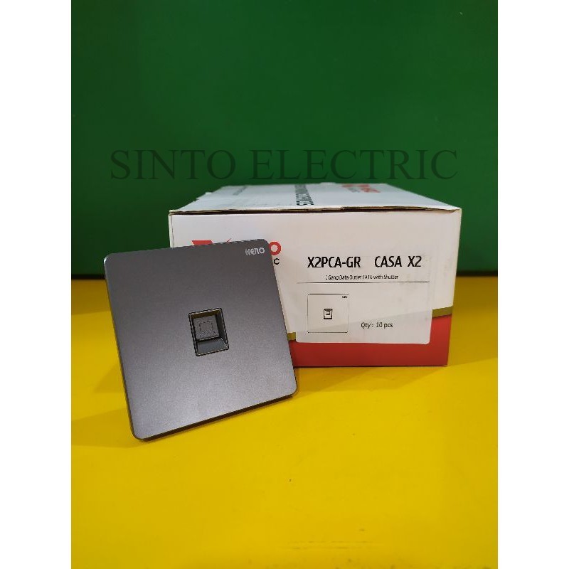 NERO Casa X2 Grey Outlet Data Cat6 Stopkontak Data LAN Cat 6