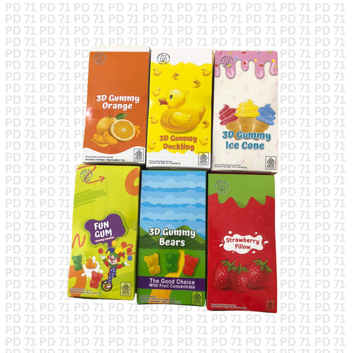 

3D Gummy Bermacam Macam Isi 12 Sachet