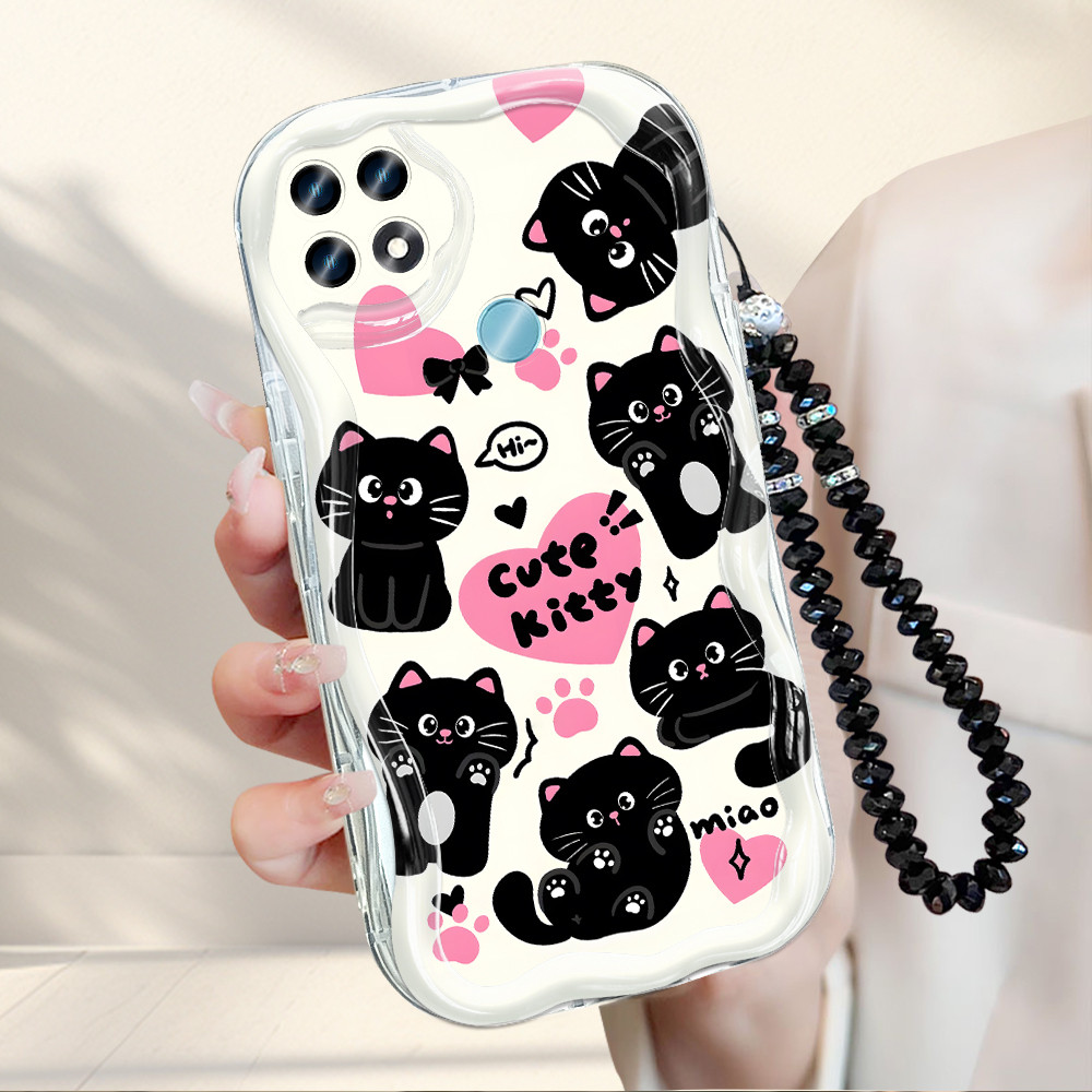 OPPO A15 A15S Untuk Hp Casing Tali Pengikat B7 Cassing Soft Phone Case Softcase Kucing Kesing 4031