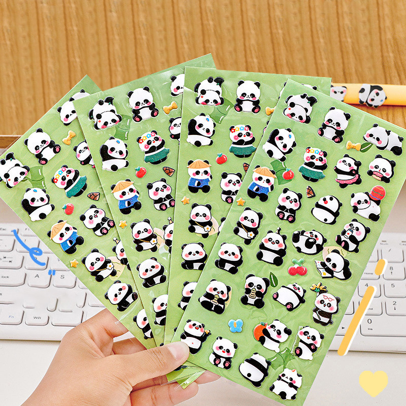 

Kawaii Cartoon 3D Puffy Bulk Stickers Panda Stereo Bubble Sticker For DIY Scrapbooking Diary Album Decoration Stationery Sticker