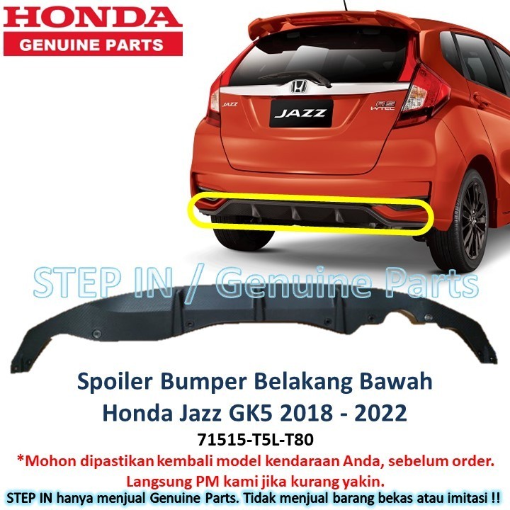 Diffuser Spoiler Bumper Belakang bawah Honda Jazz RS GK5 2018 2019 2020 2021 2022 2023 original genu