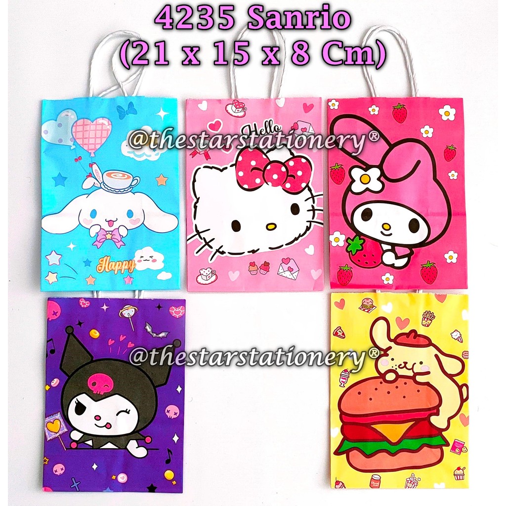 

(1 Biji) Paper Bag Sanrio Ukuran 21*15*8 Cm / Tas Kertas Sanrio / Goodie Bag Sanrio 4235 411 299