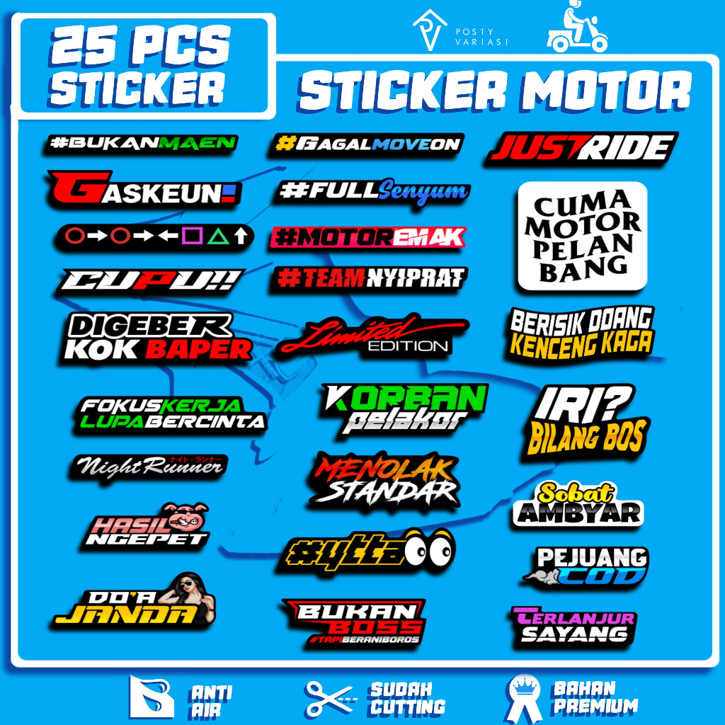 Stiker Pack Motor Racing PSKNMTC TEAM AROGAN PROSTREET PASUKANGOIB AEROX