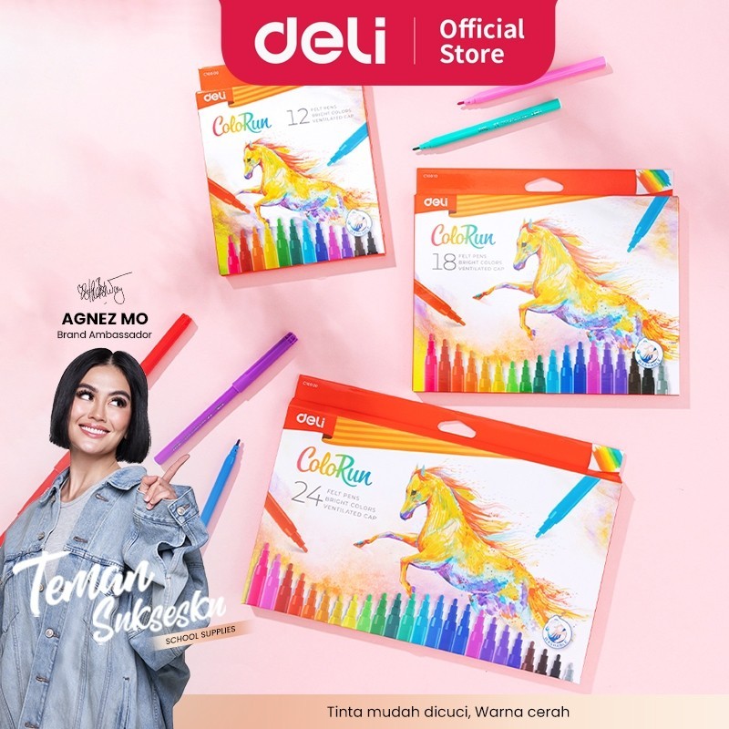 

Deli Spidol 12/18/24 Warna Tidak beracun Warna Cerah EC10020