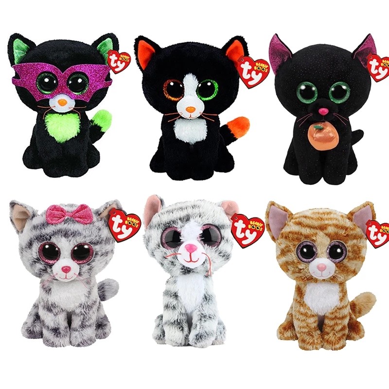 Ty Big Beanie Boo's Eyes Toy Beautiful Animal Various cat series Collection  Plush Doll Gift For Kid