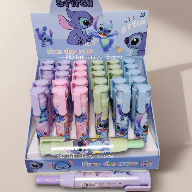 

Cute Stitch Eraser Press Stationery Prizes Push-pull Cute Rubber Eraser for Kids Students Office School Supplies Kids Gifts