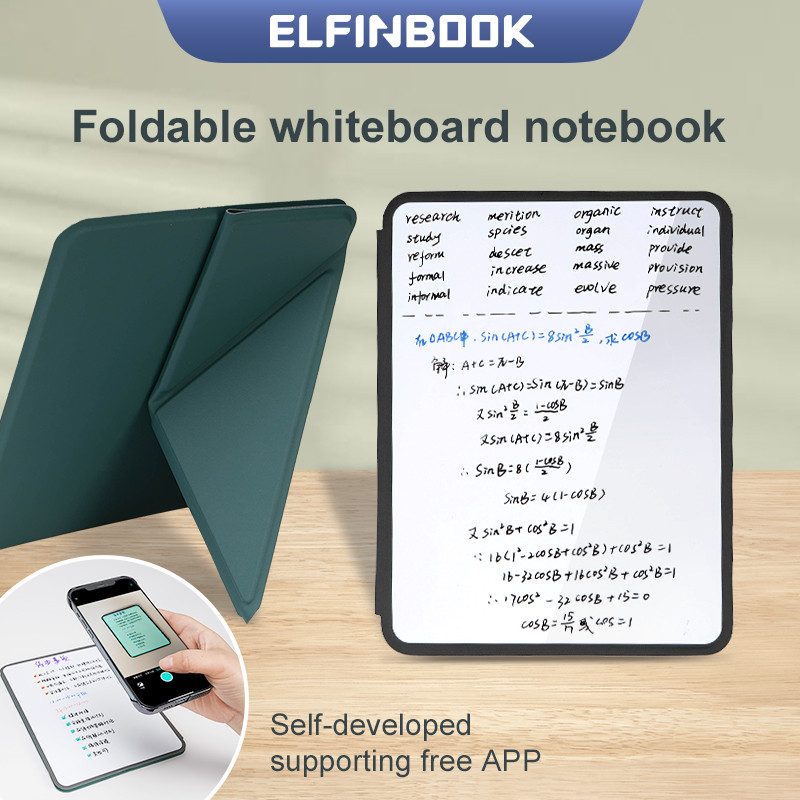 

Foldable and Reusable Whiteboard Notebook Magnetic Set with Whiteboard Pen Wipe Leather Notepad Weekly Planner Office Memo Pad