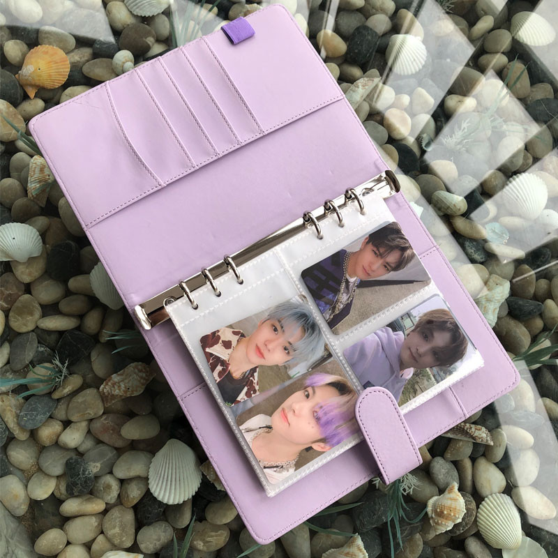 

Macaron PU Notebook Planner Organizer binder Ablum Photo Diary Schedule book planner diary Loose-leaf binder School supplies A5