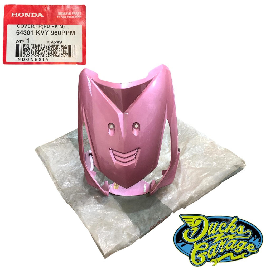 64301-KVY-960PPM Cover Tameng Panel Lampu Dada Depan Honda Beat Karbu Original Pink