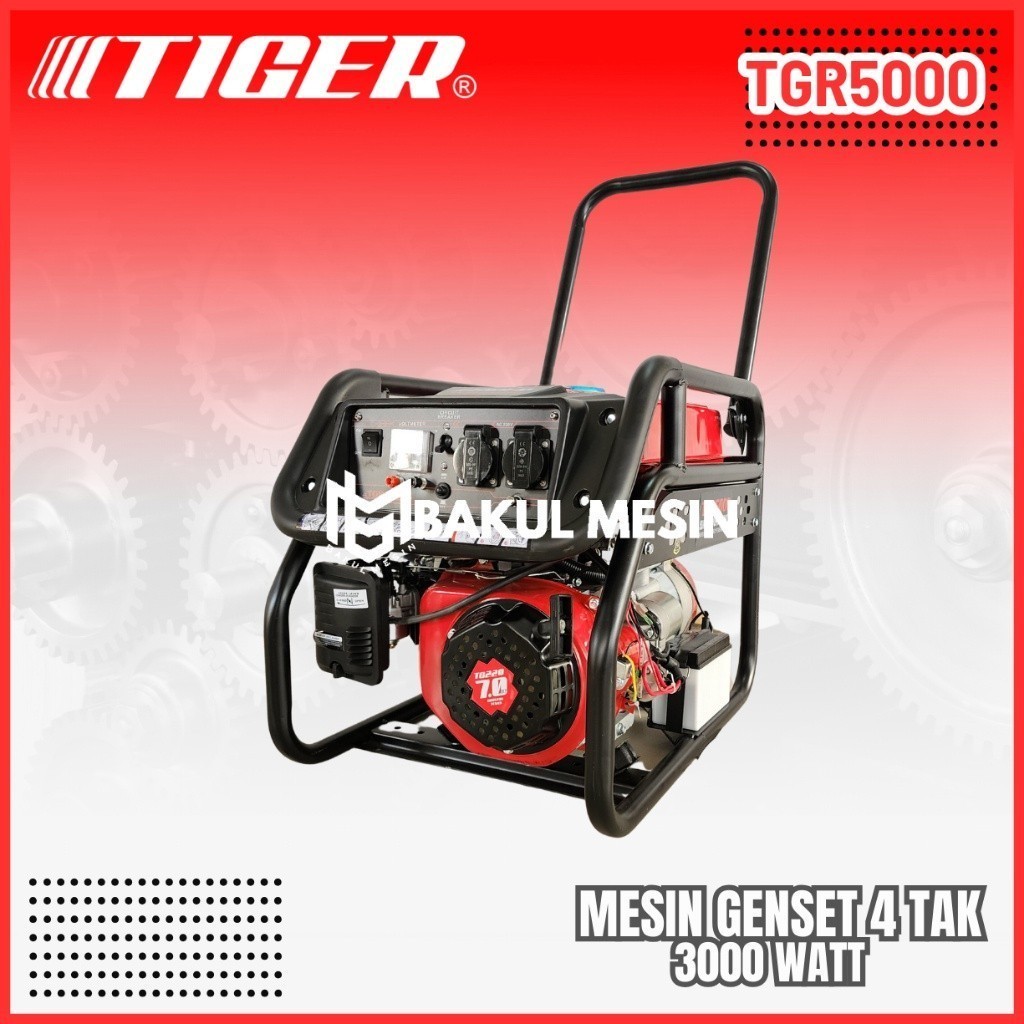 TIGER TGR5000 Mesin genset bensin 3000watt generator set TGR 5000