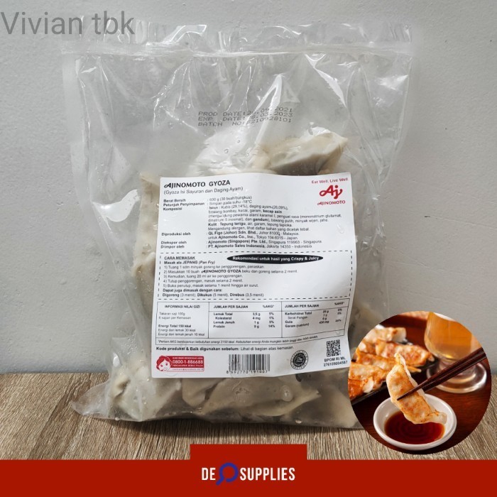 

vv Gyoza Chicken Frozen Ajinomoto 30pcs - Ayam dan Sayuran Halal Premium