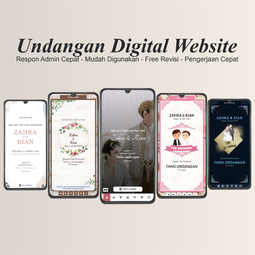 

Undangan Digital Website Pernikahan Premium Full Fitur zain Grafika