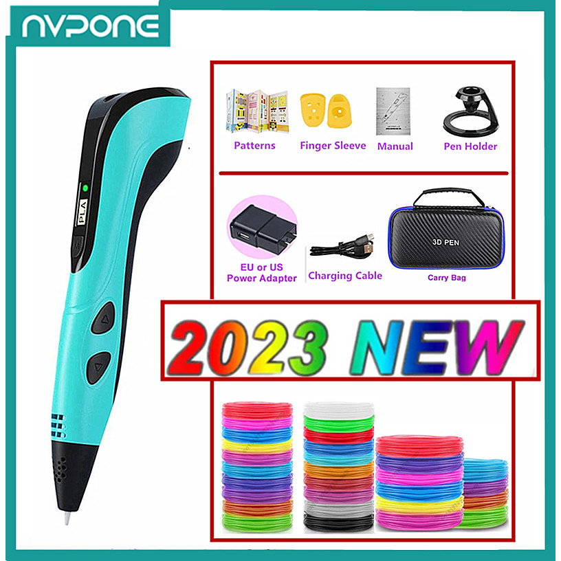 

2023 New 3D Pen 3D Printing Pen for Children Kids Creative DIY Pens PLA Filament Portable Child's Birthday Gift with Christmas