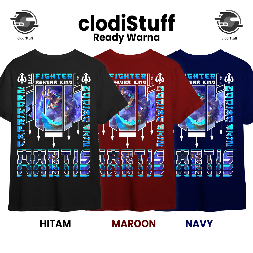 Kaos MARTIS SKIN ZODIAC CAPRICORN Exclusive Mobile Legends MLBB Lengan Pendek Hitam Combed 30s