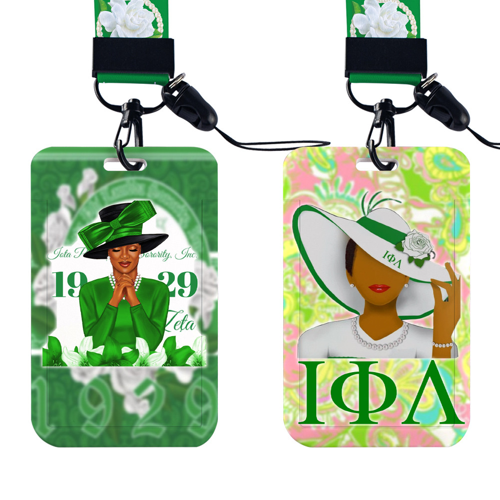 

Iota Phi Lambda sodality ID Card Holders Lanyard Credit Card Badge Holder Girl Retractable Clip Business Cardholder Key