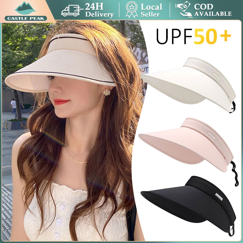 Topi Visor Pantai Anti UV Wanita Topi Lebar Pantai Anti UV Wanita Sun Visor Hat Waterproof Lipat