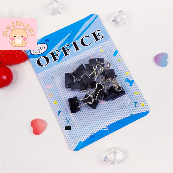 

Binder Clip / Paper Clip / Klip Kertas Besi Mini Hitam Isi 12 Pcs